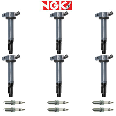 NGK Spark Plug + Ignition Coil For 05-18 Lexus Toyota Sienna Venza RAV4 3.5L V6