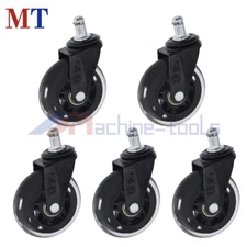 5Pcs 3" Heavy Duty Office Chair Replacement Caster Rubber Swivel Wheels Set