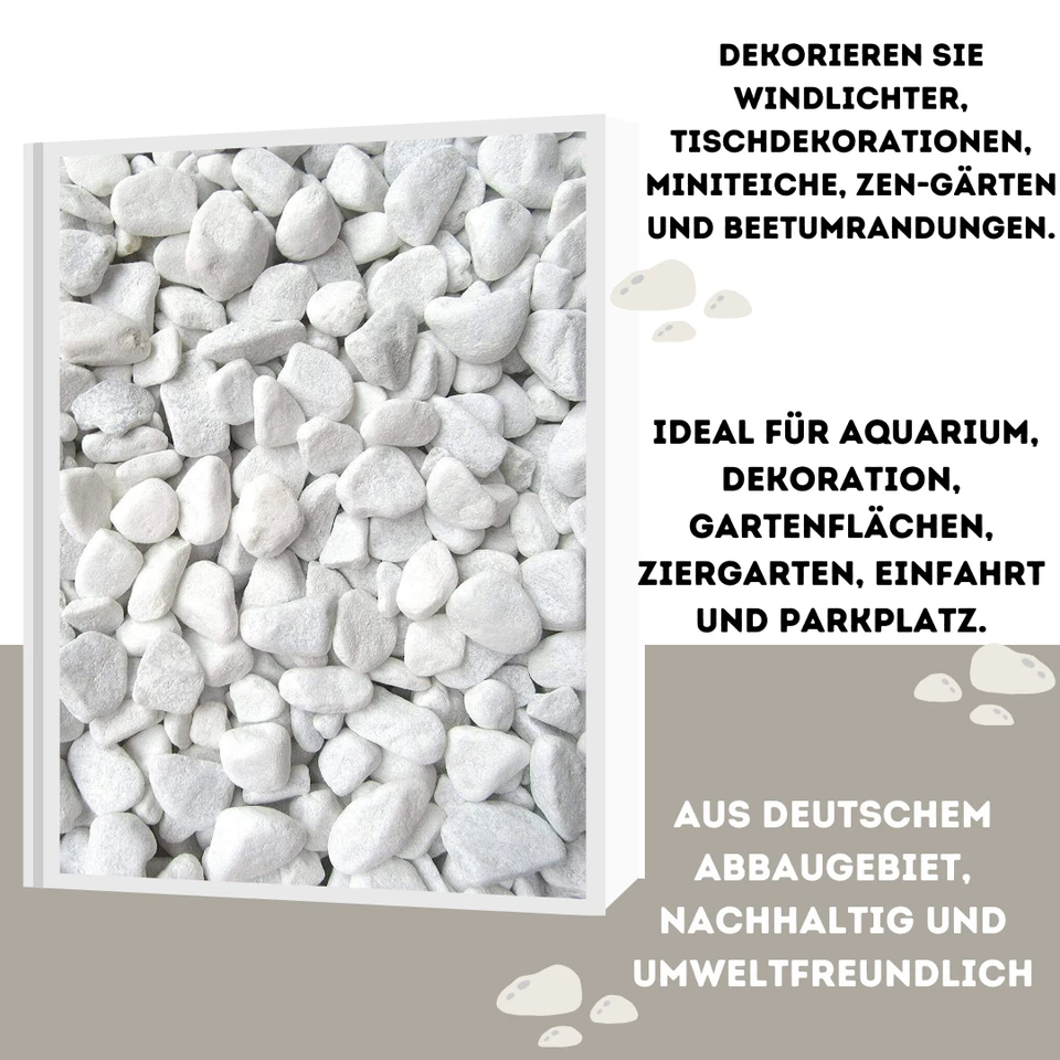 Dekosteine | Weiß | 18-25mm | Marmorkies | Natursteine zur Dekoration | Zierkies - Bild 4 von 4