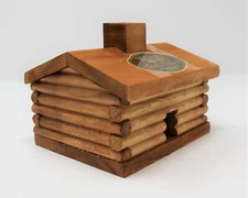 Paine's Log Cabin Incense Burner with 10 Cedar Cones Holiday Christmas Tree