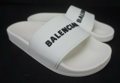 balenciaga white slides