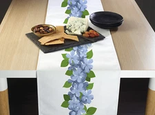 Forget Me Nots Garland Border Table Runners - 12" x 72" or 14" x 108"