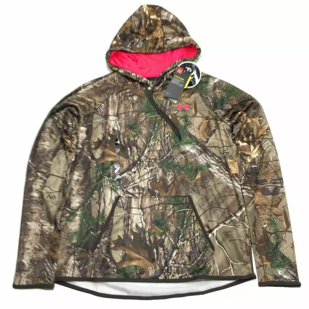 Under Armour Hunting Hoodie Sweatshirt L Camo Pink Storm Realtree