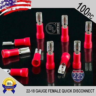 Dorman 22-18 Gauge Male/Female Set Fully Insulated Quick Disconnect, Red : Disconnects