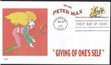 PETER MAX  GIVING OF ONE'S SELF   COSMIC   LOVE FLOURISHES FDC- DWc