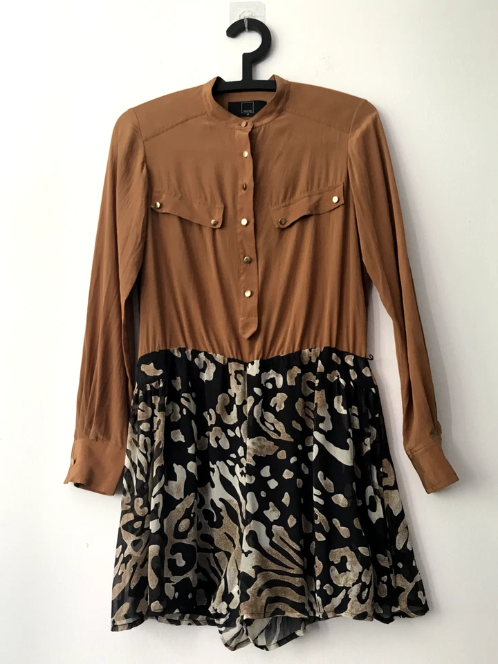 Mameluco Dolce Vita 100 % seda marrón y leopardo talla XS (ann Taylor, loft) nuevo con etiquetas Foto 2 de 4