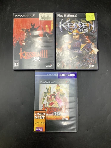 Lot of Kessen 1 2 & III CIB (Sony PlayStation 2, 2005) USED