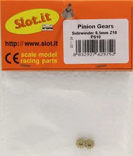 Slot.it SIPS10 10-Tooth Brass Sidewinder Pinion 6.5mm 1:32 Slot Car Part