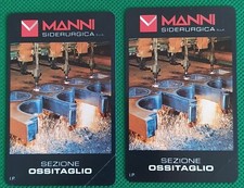 Coppia schede telefoniche nuove Italia Gruppo Manni Sezione Ossitaglio come foto
