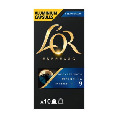 L'Or Espresso Decaf Ristretto Pods, Intensity 9, 10 Capsules, Free Shipping