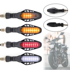 4x LED Motorcycle Sequential Flowing Turn Signal Indicator Light DRL Brake Lamp