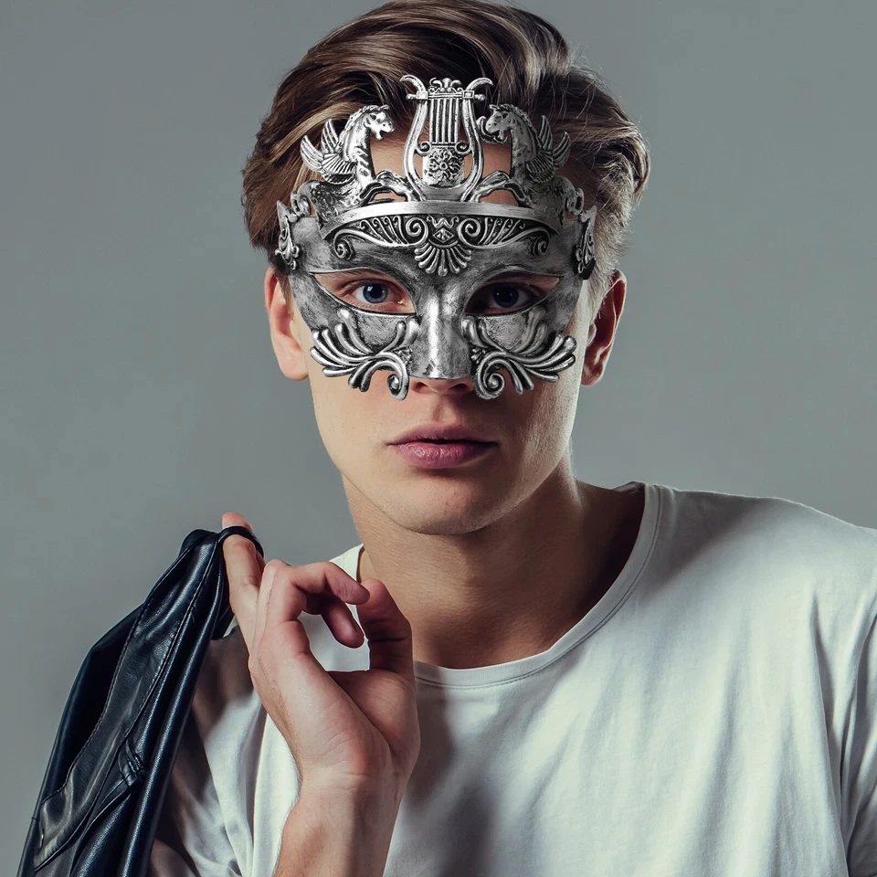 Máscara de Mascarada Para Hombre Soldado Griego Romano Veneciano Vintage Máscara Fiesta Disfraz Foto 3 de 4