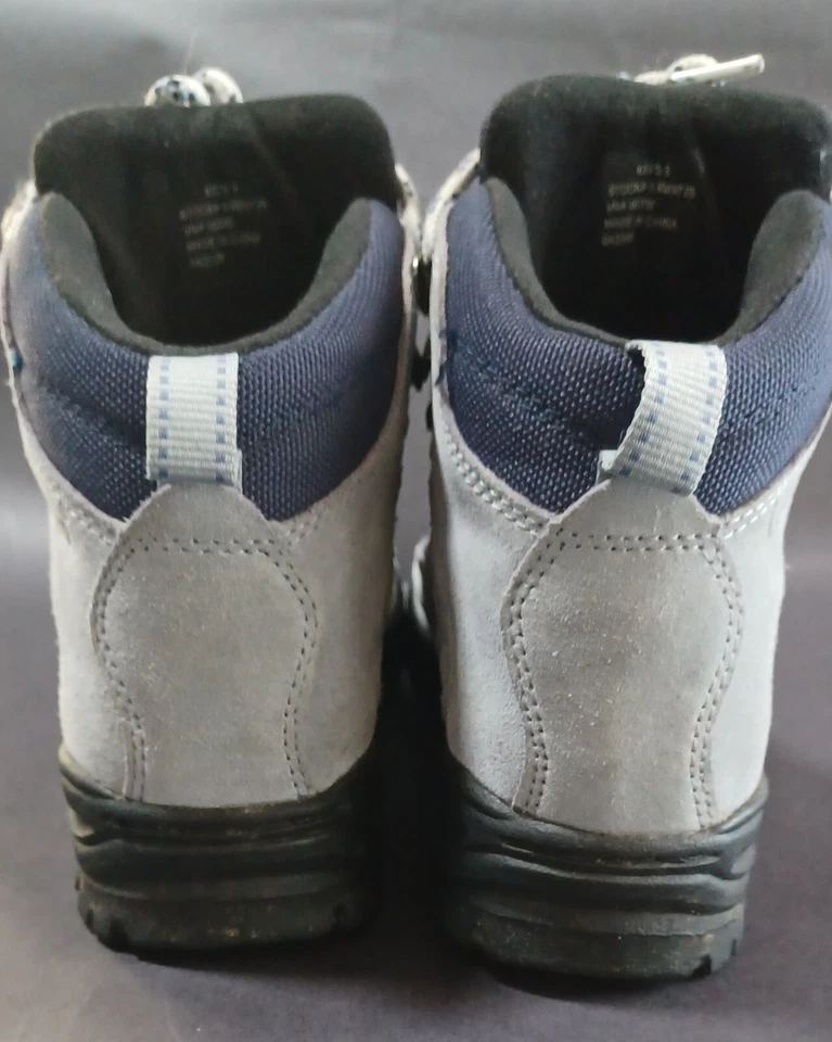 Botas de Senderismo Impermeables LL Bean de Colección Goretex Gamuza Cuero Gris Azul Juvenil talla 3 Foto 4 de 4