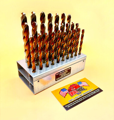 26 Pc LETTER Drill Bit Set A-Z Bits COBALT M42 Drill Hog  Lifetime Warranty