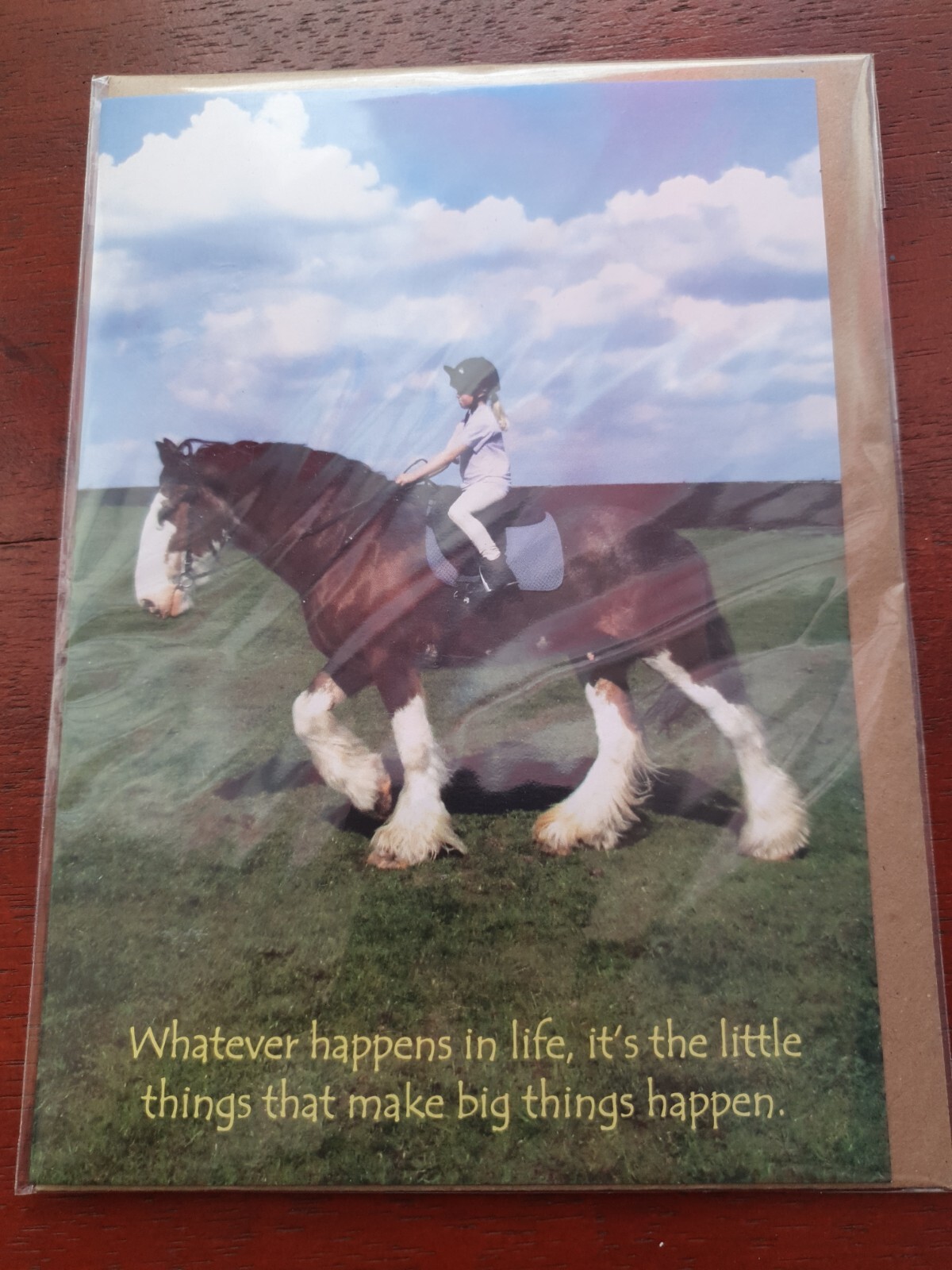 Cyldesdale Horse birthday card funny card big things happen BLANK greetings card