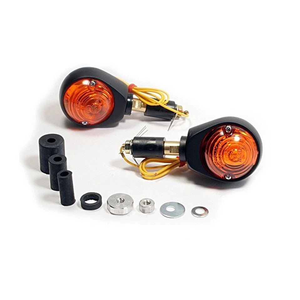 DOCK66 MOTORCYCLE PARTS INTERMITENTE DE MANILLAR BULLSEYE NEGRO Café Racer Bobber moto retrobike