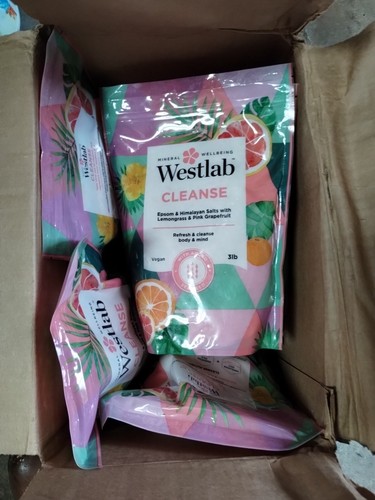 3 libras sales de Epsom del Himalaya hierba de limón rosa pomelo baño vegano limpieza Westlab - Imagen 3 de 7