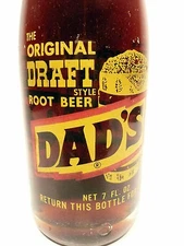 vintage ACL Soda POP Bottle: full DAD'S of AKRON, OHIO - 7 oz ACL
