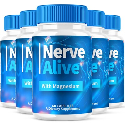 #ad 5 Pack Nerve Alive with Magnesium NerveAlive Maximum Strength 300 Capsules $59.95
