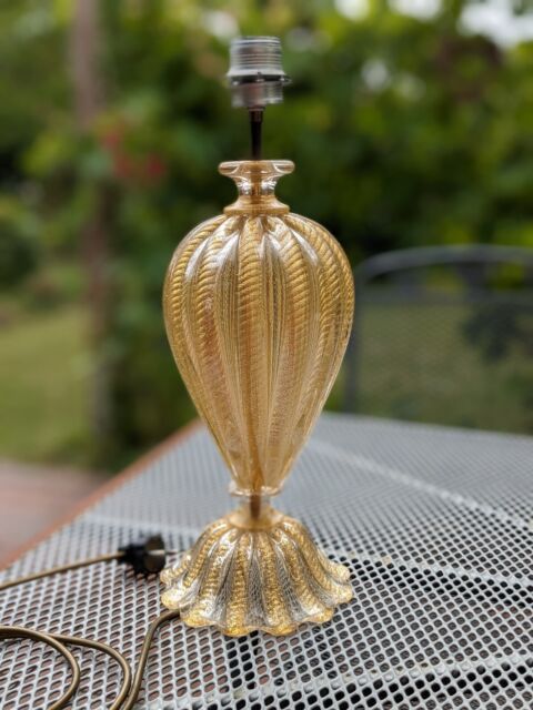 Vintage 70's Table Lamp Murano Glass Barovian & Toso- Vintage 70's Table Lamp Murano Glass Barovian & Toso-