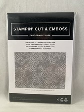 DISTRESSED TILE 3D Embossing Folder Stampin Up Vintage Background 2508