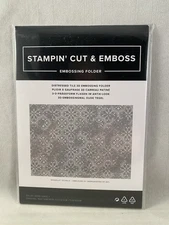 DISTRESSED TILE 3D Embossing Folder Stampin Up Vintage Background 2508