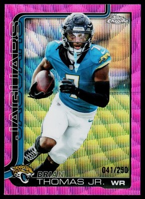 2025 Topps Chrome #135 Brian Thomas Jr. Pink Wave Refractor #/250