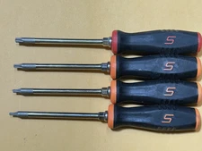 Snap on USA SGTX40 Orange & Red Soft Grip Mini Torx Screwdriver Set & pouch