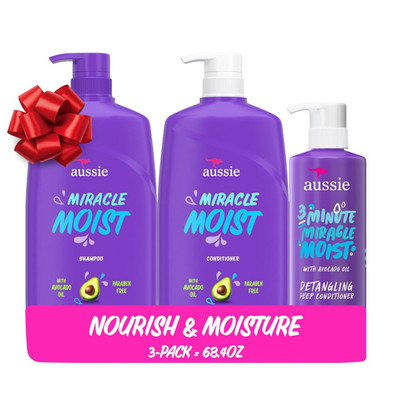 Miracle Moist Shampoo and Conditioner with 3 Minute Miracle Deep Conditioner, Av