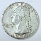 1964 D Washington Quarter 90% Silver, Circulated Coin #5585