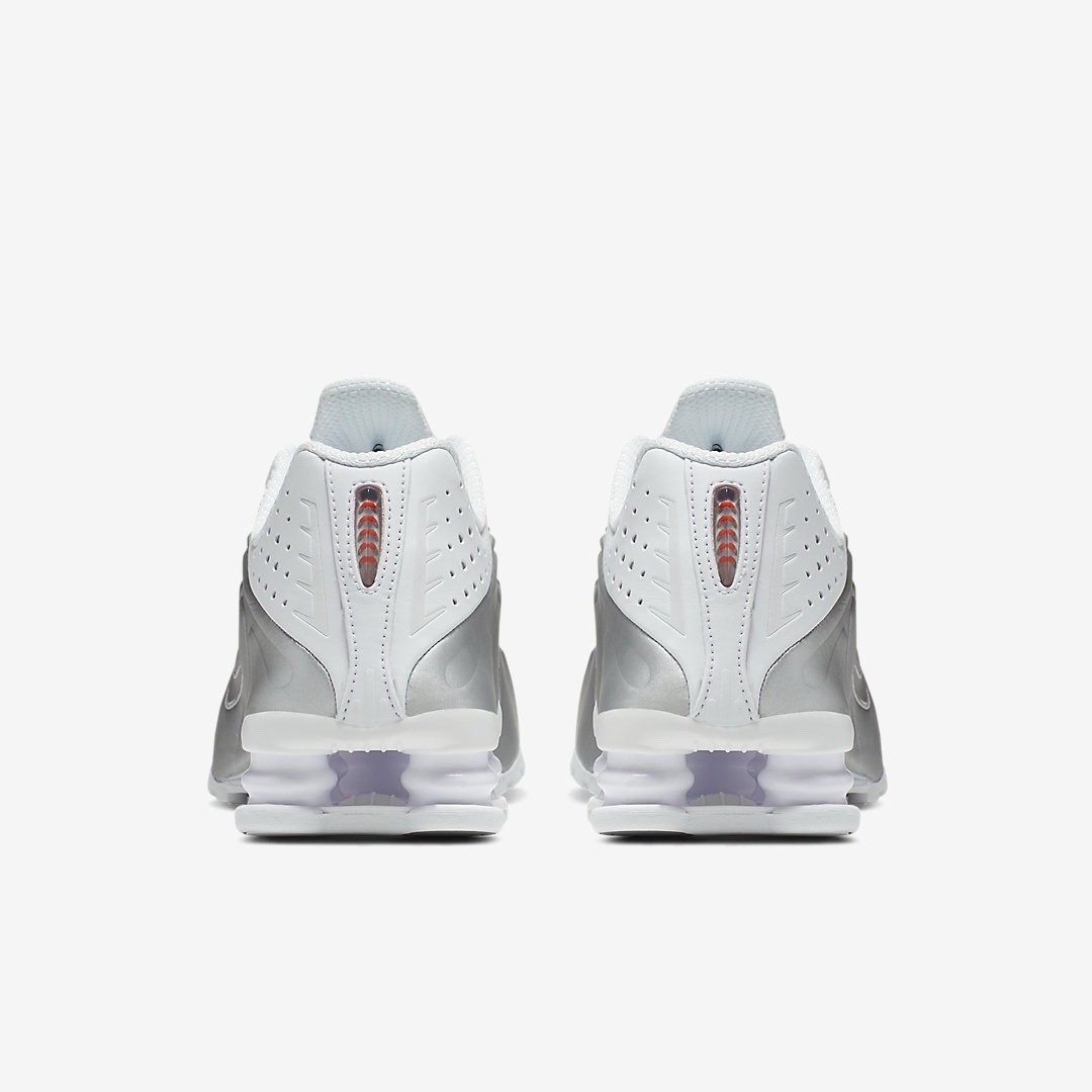 Nike Shox R4 White Metallic Silver Running Sneakers AR3565-101