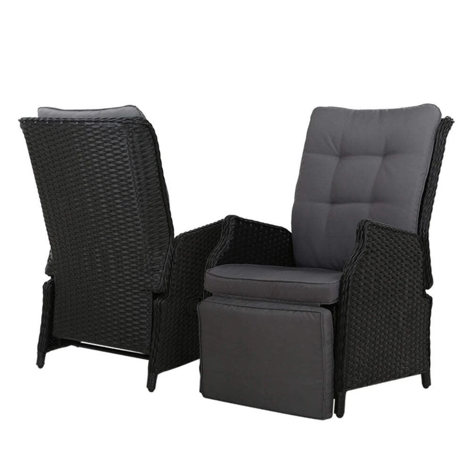 Gardeon Recliner Chairs Sun lounge Wicker Lounger Outdoor Furniture Patio Adjust - image 2 of 4