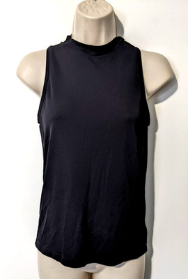 S Max Mara Women's Sleeveless Tank Top Sz S Black Polyamide Blend Stretch Italy
