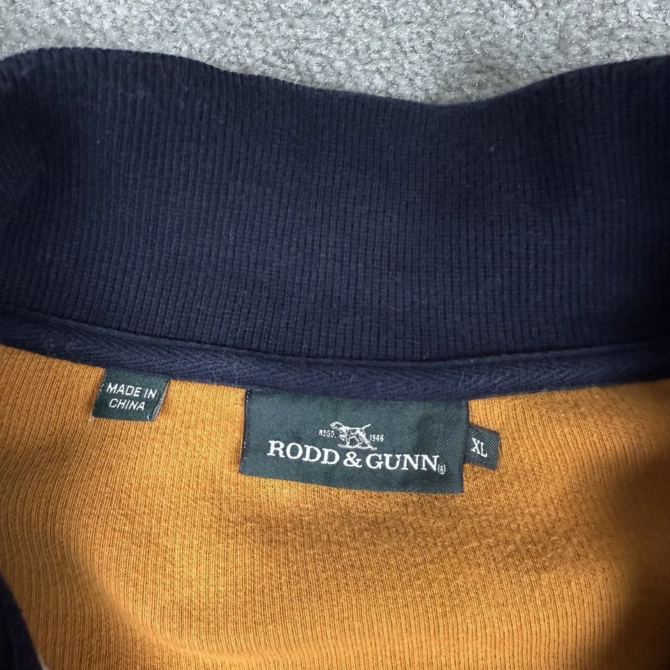 Suéter masculino Rodd & Gunn XL colorblock 1/4 zíper pulôver jumper algodão australiano - Imagem 4 de 4