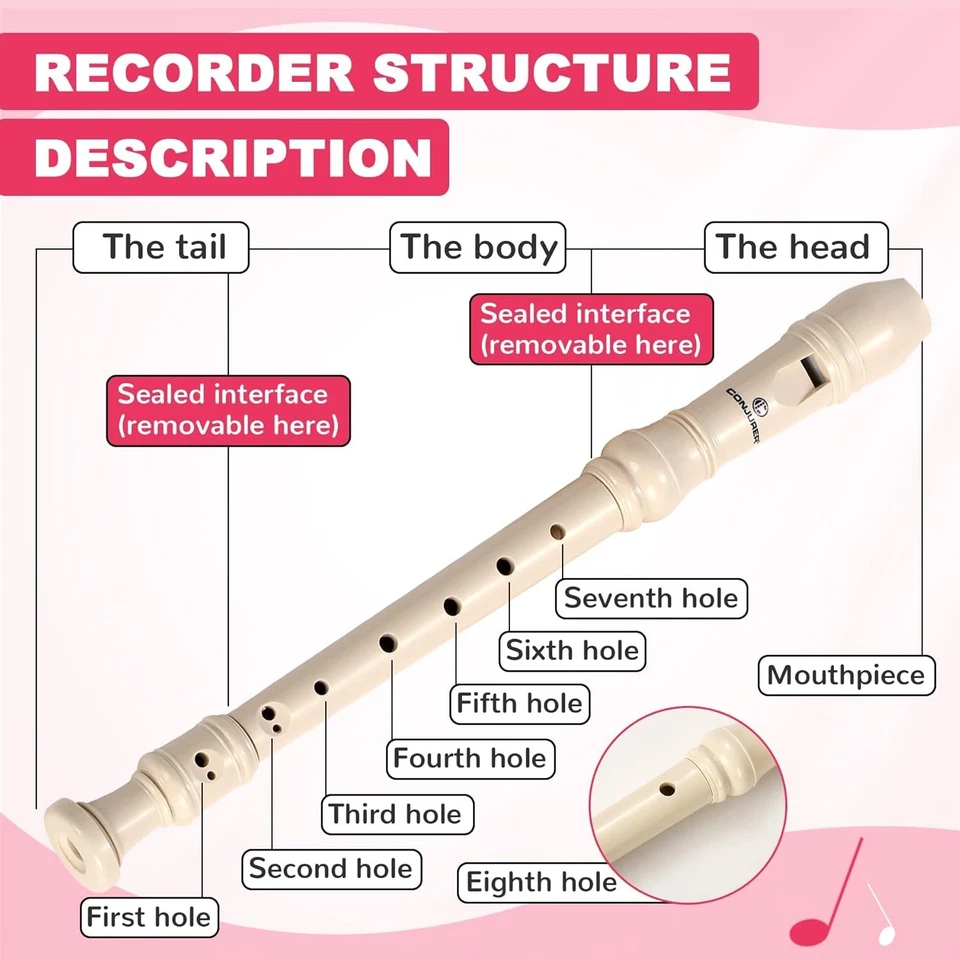 10Pc Descant Recorder Set for Children - German Fingering - Image 4 of 4