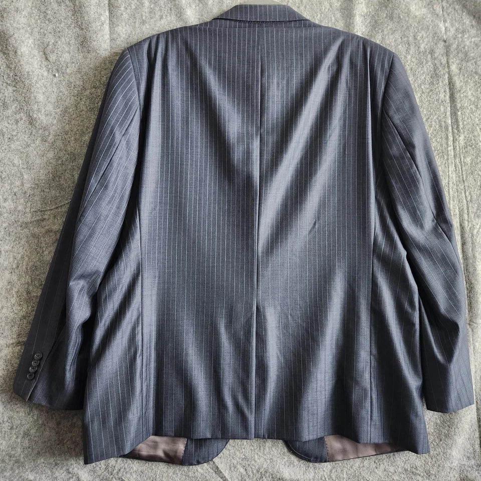 Blazer Traje Chaqueta Loro Piana Daniel Cremieux Lana Denver Para Hombre 46R Gris Rayas Foto 3 de 4