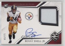 2019 Panini Limited Rookie Silver Spotlight 65/75 Benny Snell Jr Patch Auto 10k8