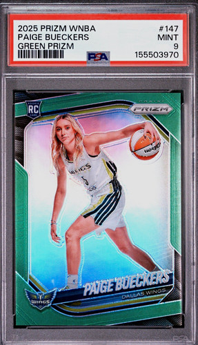 Panini 2025 Prizm WNBA Paige Bueckers Rookie Var Green Prizm PSA MINT 9 #147