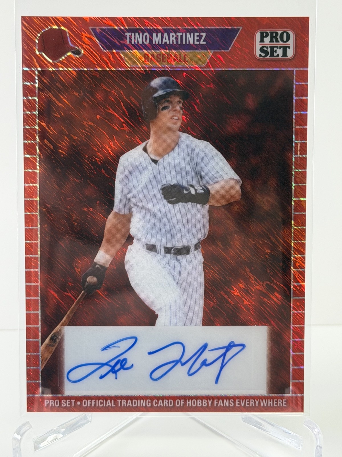 Tino Martinez Auto Red Shimmer 1/1 - 2024 Leaf Pro Set Baseball Yankees 1 of 1