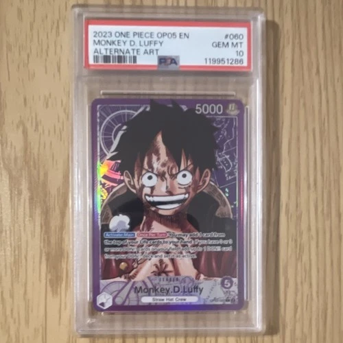 Namco One Piece OP05-060 Monkey D Luffy Leader Alternate Art Foil PSA 10 EN