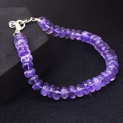 Handgefertigtes Design lila Amethyst 76,00 kt wunderbares Perlenarmband RK 14 AZ27