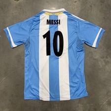 Lionel Messi Argentina Solo Gol AFA World Cup Blue White Soccer Jersey 10 XXL 