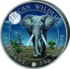 Somalia 2000 Sh. 2025 Elefant Giant Moon 1 KG Silber Farbig mit OVP