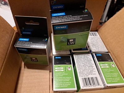 8 Dymo White 2 Up File Folder Labels 9/16 x 3 7/16 Model 30277 8 Boxes ...