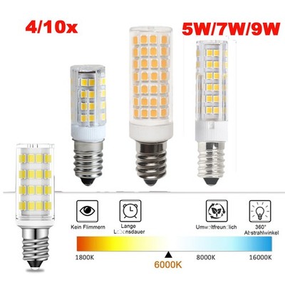 4/10x LED Mais Birne Glühbirne E14 Leuchtmittel Licht 5W/7W/9W Warm/Kalt Weiß