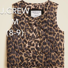 NEW Girls' J.Crew Quilted Vest in Leopard Print w/ Primaloft  Sz: M Msrp: 79.50