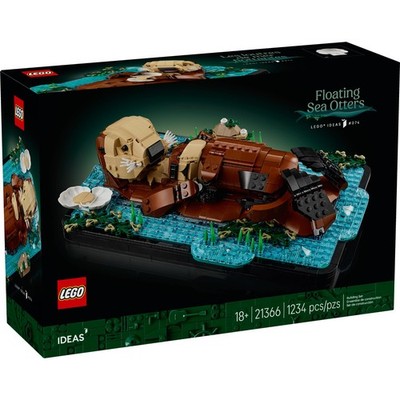 LEGO Ideas Floating Sea Otters Building Set for Adults Home Office Decor