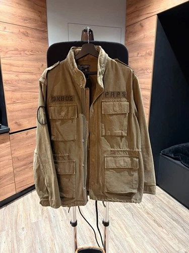 Rare PRPS Military M65 Field Jacket Olive Green Size M - Distressed Cotton Army - product listing photo