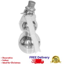 36" Mirror Disco Snowman Holiday Figure Chic Scarf And Hat Accent Decoration New