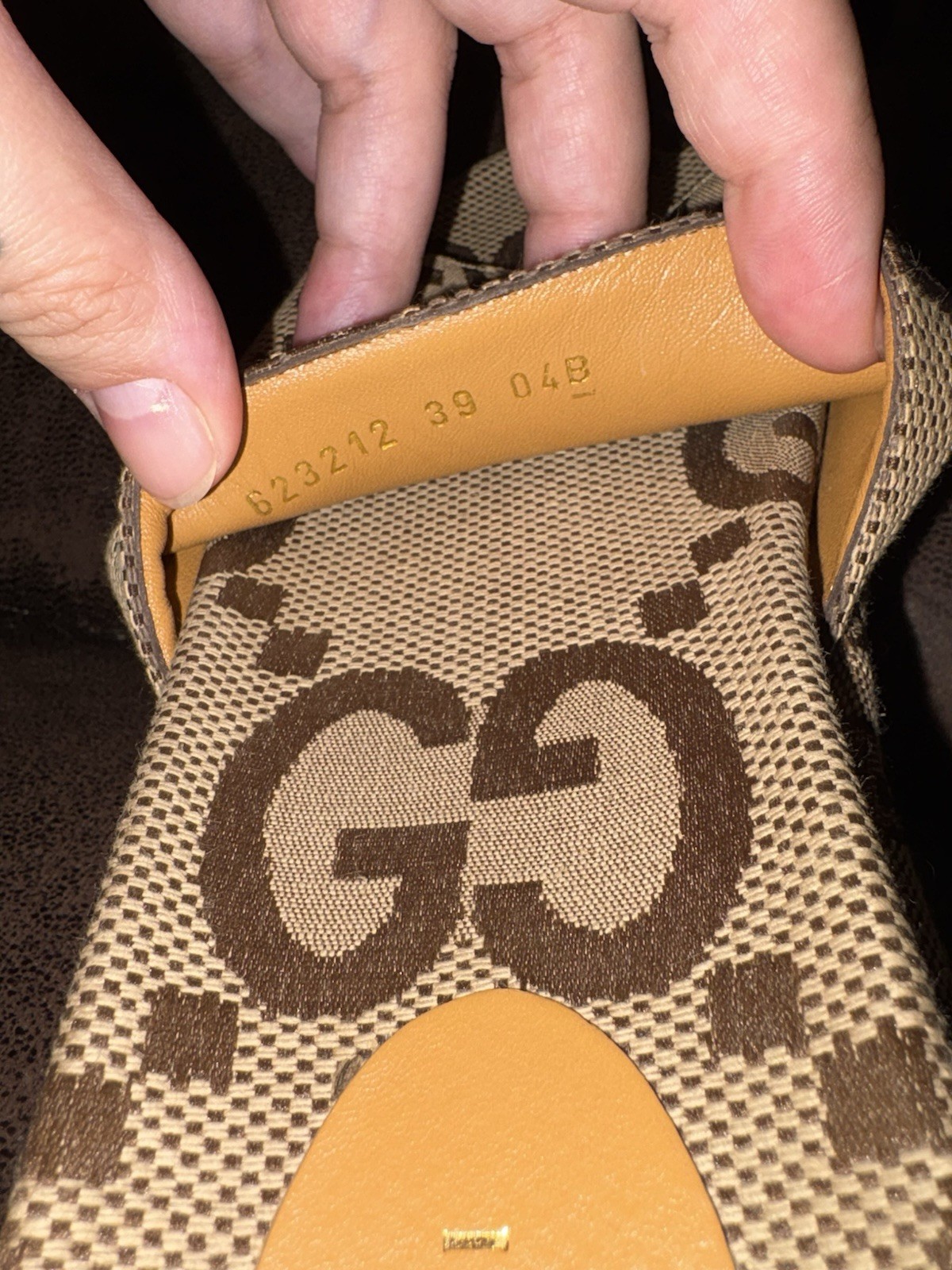 Gucci Logo Platform Slide Sandals Beige Brown Women's EU 39 Canvas Leather thumbnail 6